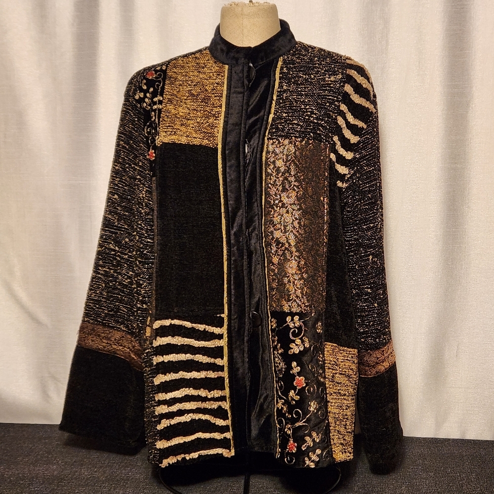 Flashback Patchwork Embroidered Vintage Chenille … - image 1